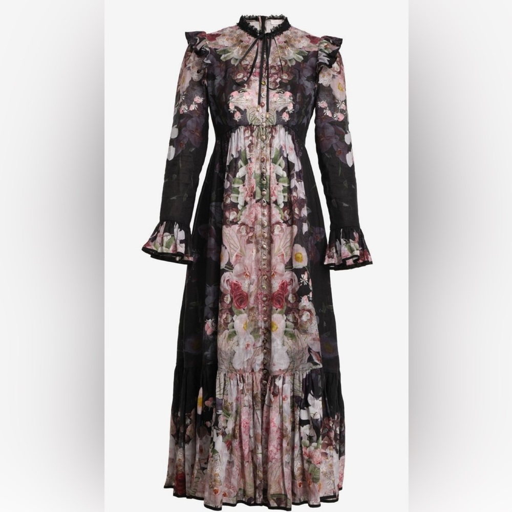 ZIMMERMANN
DANCER TIE NECK DRESS MIDI